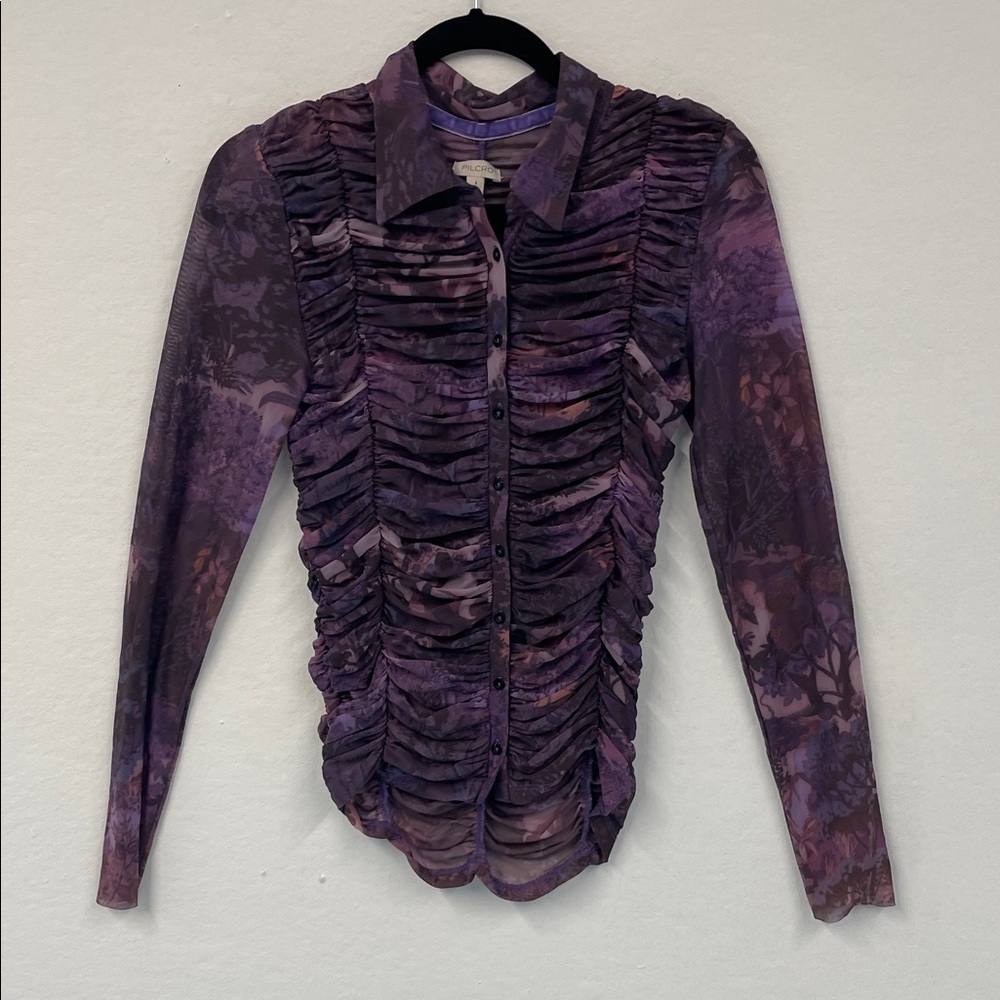 Pilcro Anthropologie Gathered Blouse